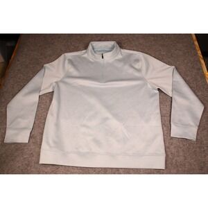 Hickey Freeman Mens XL Blue Micro Stripe Quarter Zip Pullover Golf Sweater